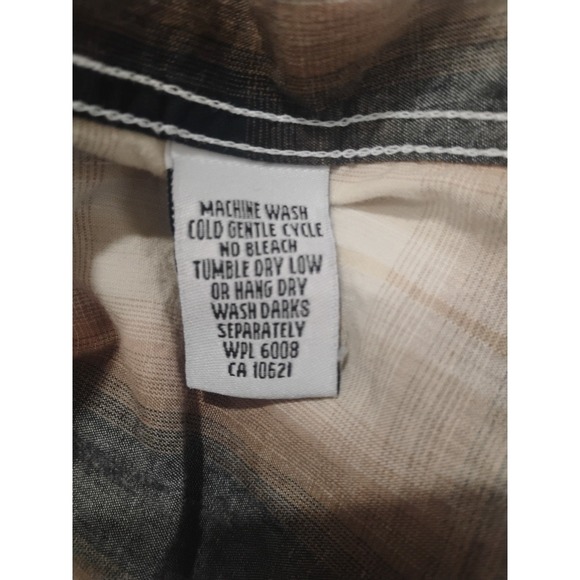 Mens B&D by Panhandle Slim Lg Long Sleeve Pearl Snap Shirt Western Wear Brown - Picture 13 of 13